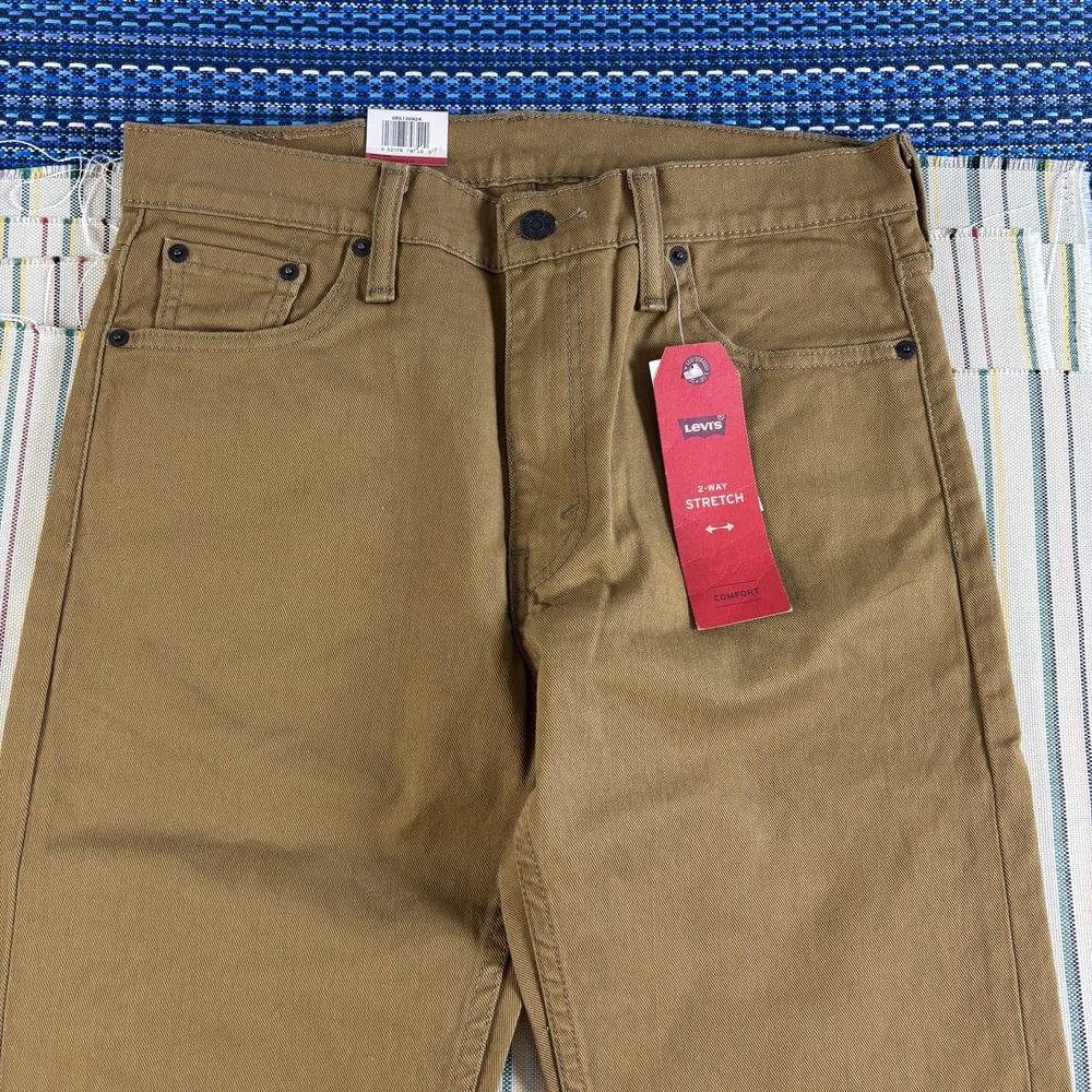 Levis 513 Jeans Mens 30x32 Brown Slim Straight Stretch Denim Pants New